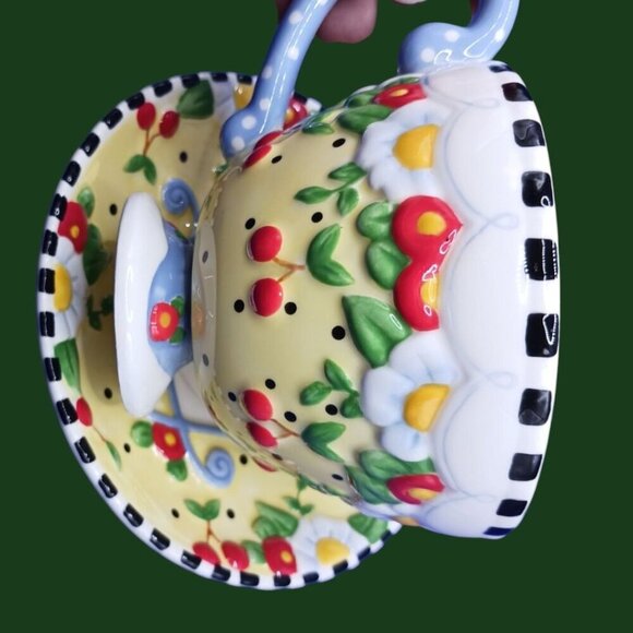 Mary Engelbreit Floral Ceramic Cup & Saucer Set muticolor - Picture 9 of 11